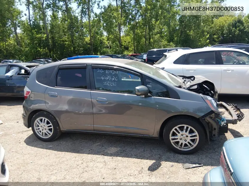2013 Honda Fit VIN: JHMGE8H37DC000853 Lot: 45599471
