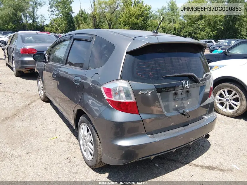 2013 Honda Fit VIN: JHMGE8H37DC000853 Lot: 45599471