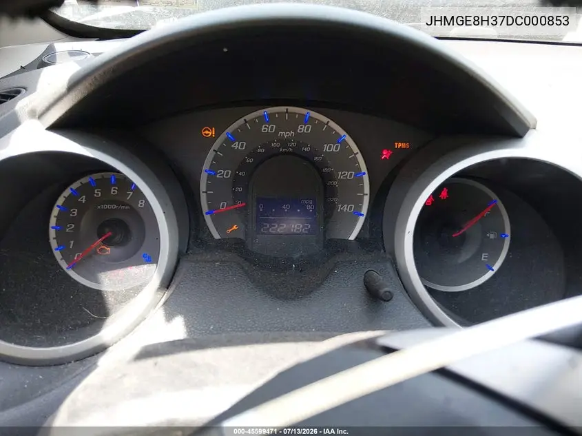 2013 Honda Fit VIN: JHMGE8H37DC000853 Lot: 45599471