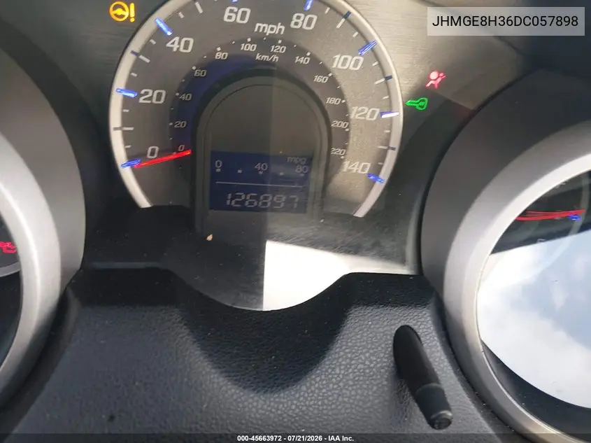 2013 Honda Fit VIN: JHMGE8H36DC057898 Lot: 45663972