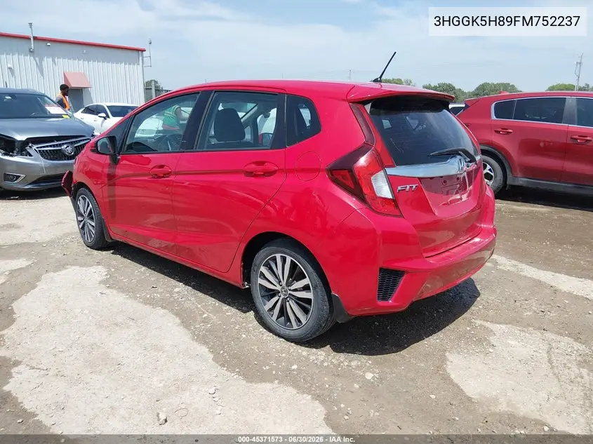 2015 Honda Fit Ex/Ex-L VIN: 3HGGK5H89FM752237 Lot: 45371573