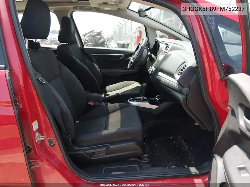 2015 Honda Fit Ex/Ex-L VIN: 3HGGK5H89FM752237 Lot: 45371573