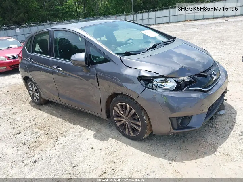 2015 Honda Fit Ex/Ex-L VIN: 3HGGK5H86FM716196 Lot: 45436505