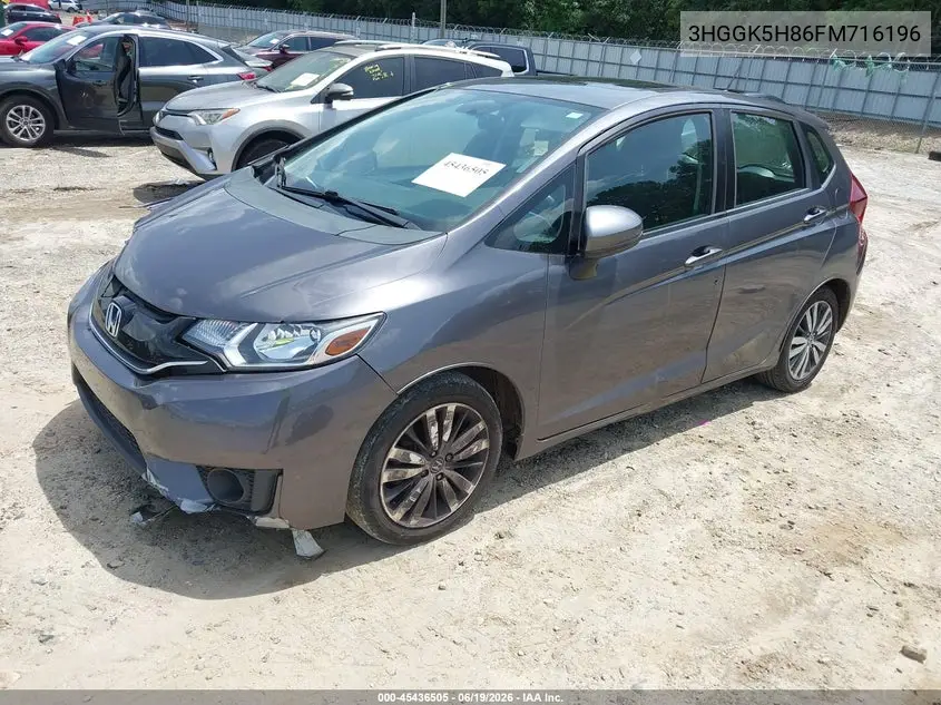 2015 Honda Fit Ex/Ex-L VIN: 3HGGK5H86FM716196 Lot: 45436505