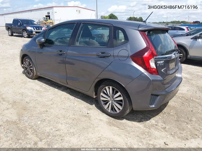 2015 Honda Fit Ex/Ex-L VIN: 3HGGK5H86FM716196 Lot: 45436505