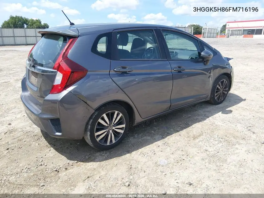 2015 Honda Fit Ex/Ex-L VIN: 3HGGK5H86FM716196 Lot: 45436505