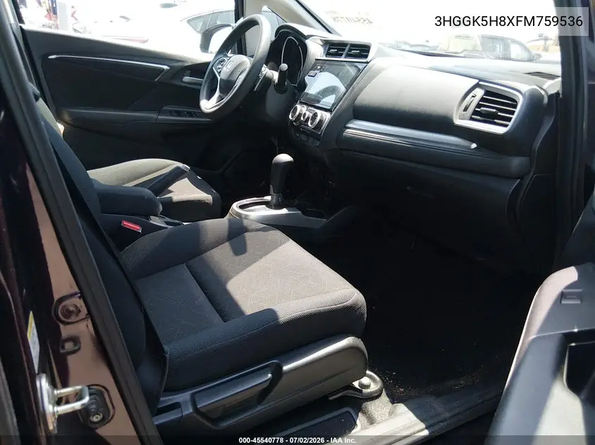 2015 Honda Fit Ex/Ex-L VIN: 3HGGK5H8XFM759536 Lot: 45540778