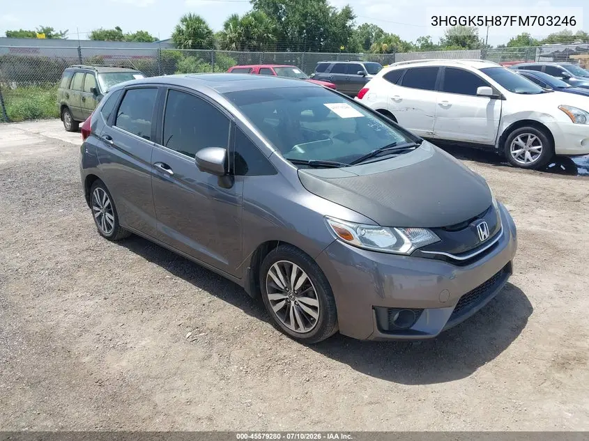 2015 Honda Fit Ex/Ex-L VIN: 3HGGK5H87FM703246 Lot: 45579280