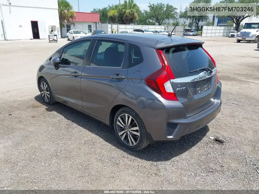 2015 Honda Fit Ex/Ex-L VIN: 3HGGK5H87FM703246 Lot: 45579280