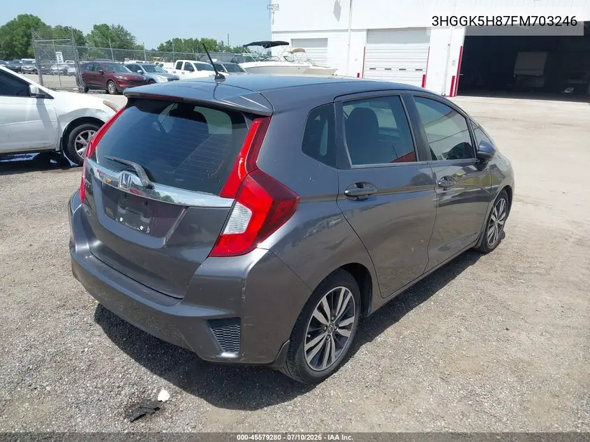 2015 Honda Fit Ex/Ex-L VIN: 3HGGK5H87FM703246 Lot: 45579280