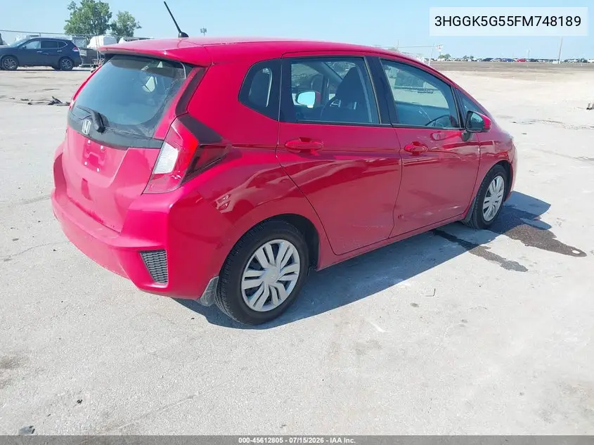 2015 Honda Fit Lx VIN: 3HGGK5G55FM748189 Lot: 45612805