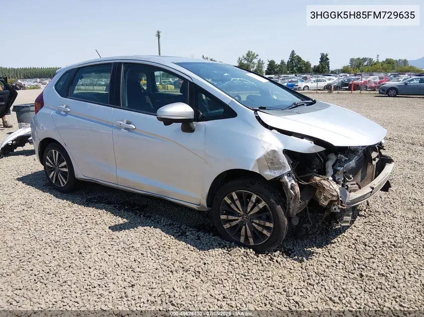 2015 Honda Fit Ex/Ex-L VIN: 3HGGK5H85FM729635 Lot: 45626430