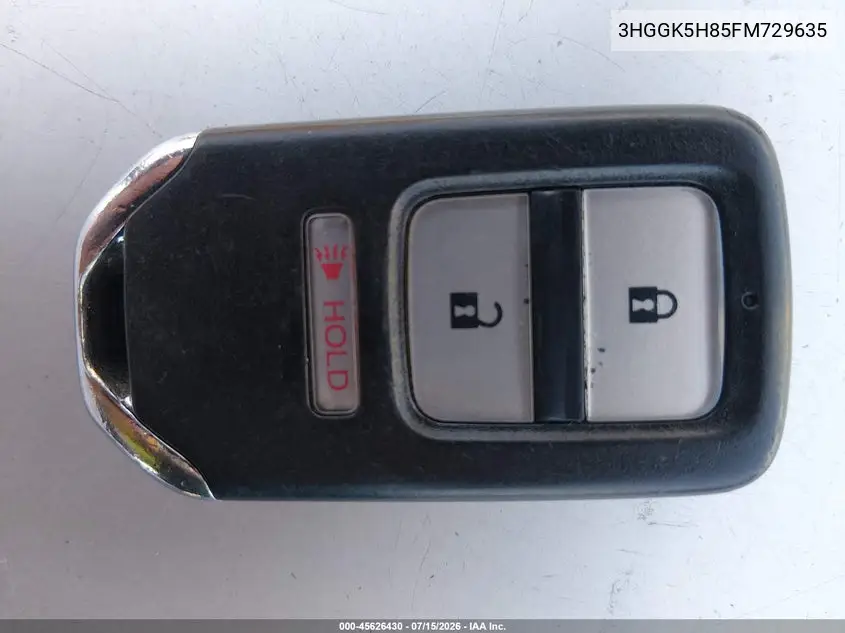 2015 Honda Fit Ex/Ex-L VIN: 3HGGK5H85FM729635 Lot: 45626430