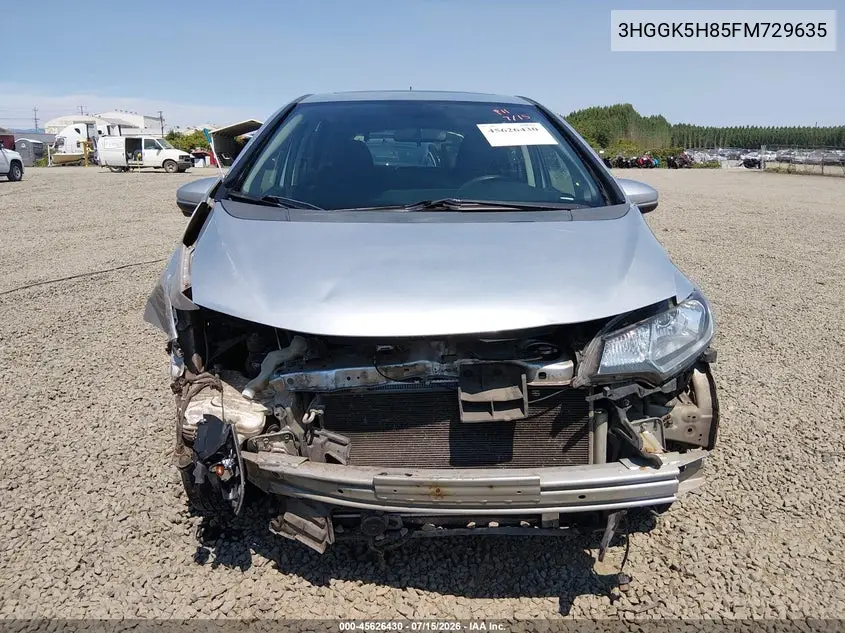 2015 Honda Fit Ex/Ex-L VIN: 3HGGK5H85FM729635 Lot: 45626430