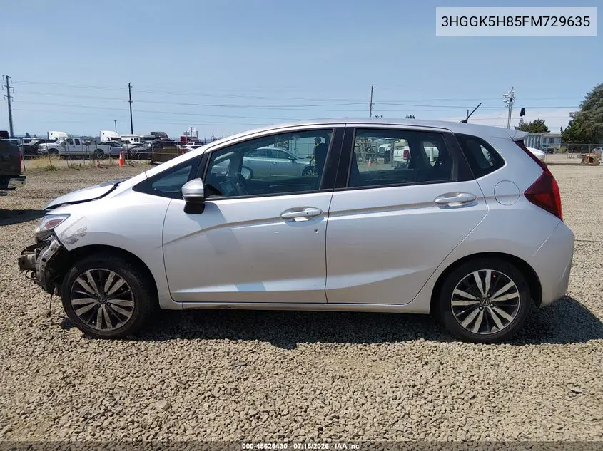 2015 Honda Fit Ex/Ex-L VIN: 3HGGK5H85FM729635 Lot: 45626430