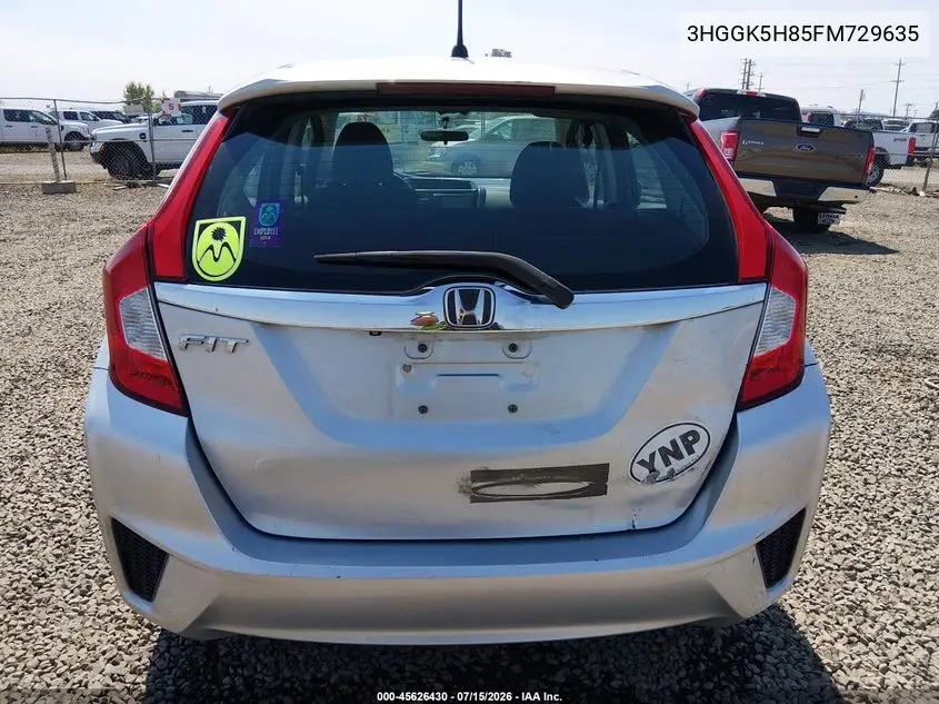 2015 Honda Fit Ex/Ex-L VIN: 3HGGK5H85FM729635 Lot: 45626430