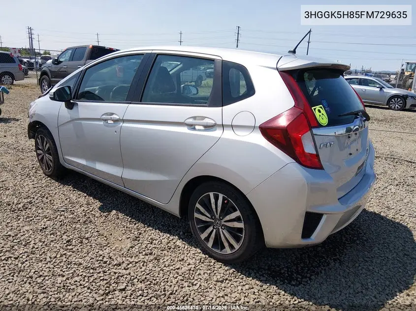 2015 Honda Fit Ex/Ex-L VIN: 3HGGK5H85FM729635 Lot: 45626430