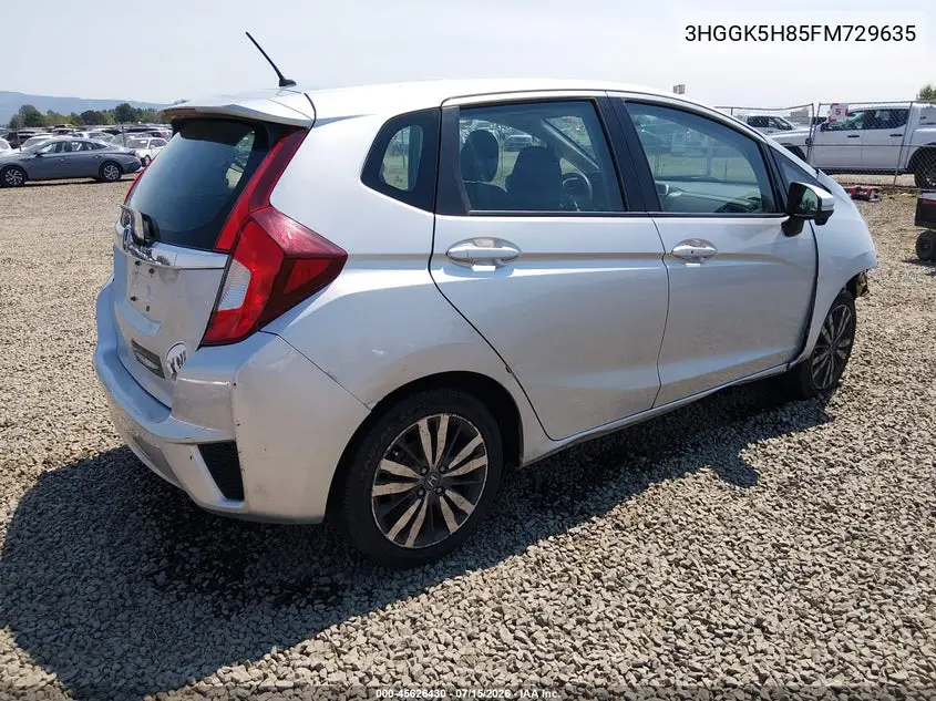2015 Honda Fit Ex/Ex-L VIN: 3HGGK5H85FM729635 Lot: 45626430