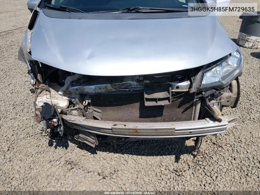 2015 Honda Fit Ex/Ex-L VIN: 3HGGK5H85FM729635 Lot: 45626430