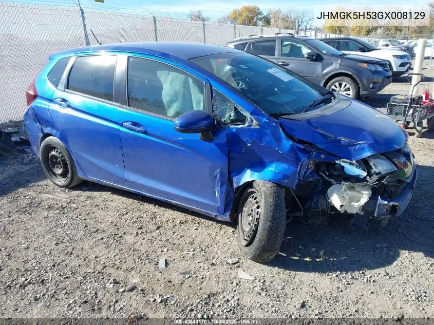 JHMGK5H53GX008129 2016 Honda Fit Lx
