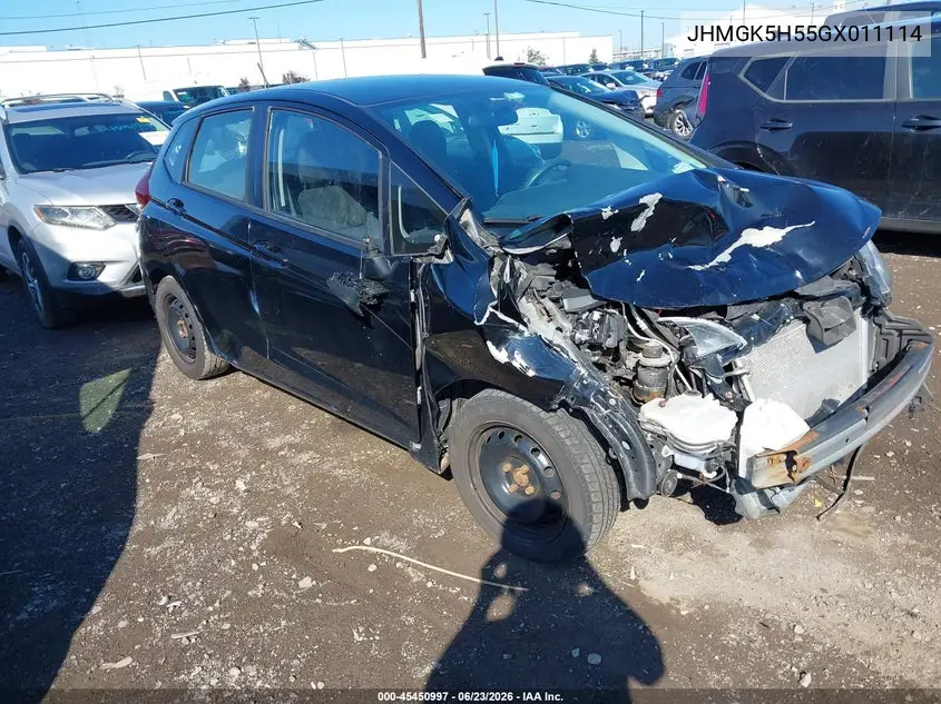 2016 Honda Fit Lx VIN: JHMGK5H55GX011114 Lot: 45450997