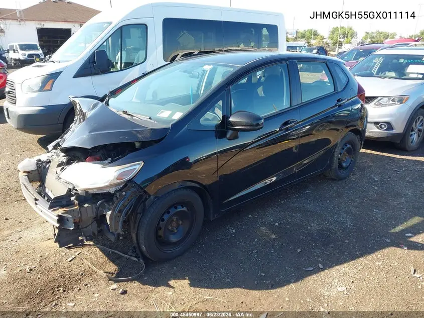 2016 Honda Fit Lx VIN: JHMGK5H55GX011114 Lot: 45450997