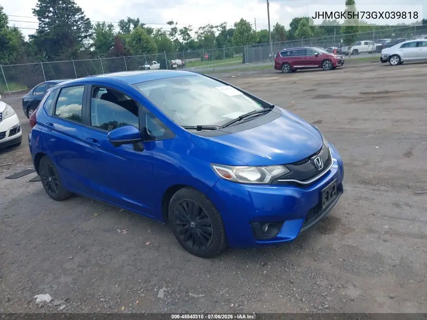 2016 Honda Fit Ex VIN: JHMGK5H73GX039818 Lot: 45540310