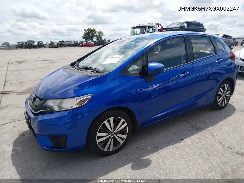 2016 Honda Fit Ex VIN: JHMGK5H7XGX002247 Lot: 45559916