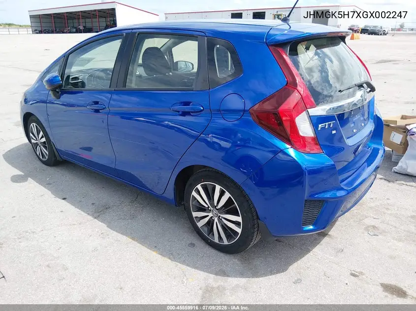 2016 Honda Fit Ex VIN: JHMGK5H7XGX002247 Lot: 45559916