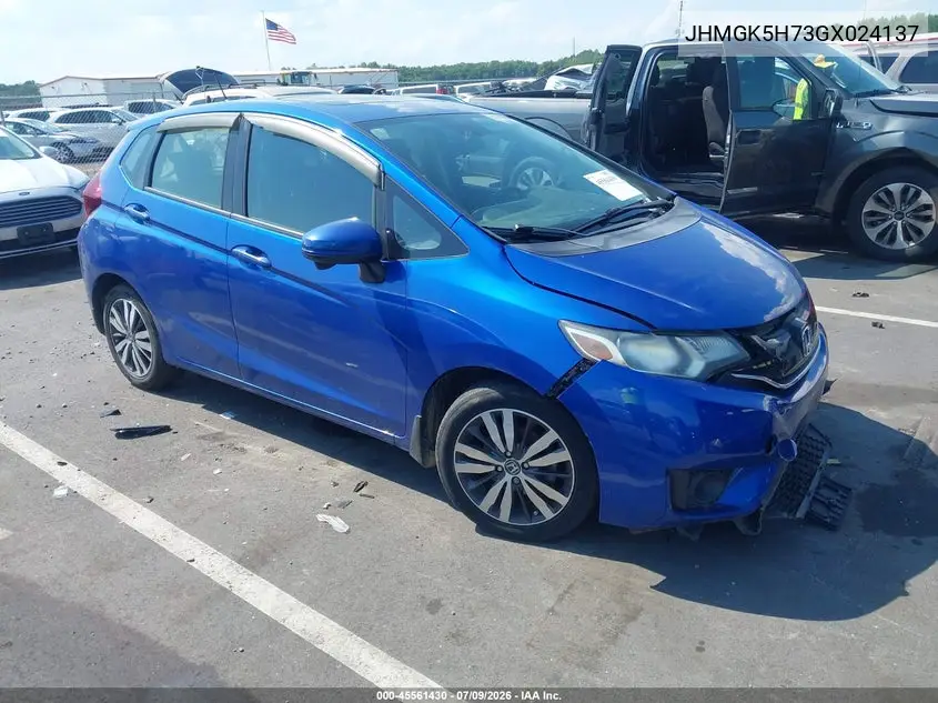 2016 Honda Fit Ex VIN: JHMGK5H73GX024137 Lot: 45561430