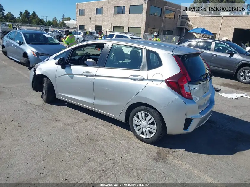 2016 Honda Fit Lx VIN: JHMGK5H53GX008096 Lot: 45633426