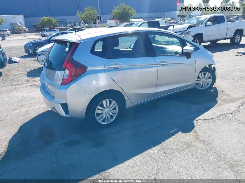 2016 Honda Fit Lx VIN: JHMGK5H53GX008096 Lot: 45633426