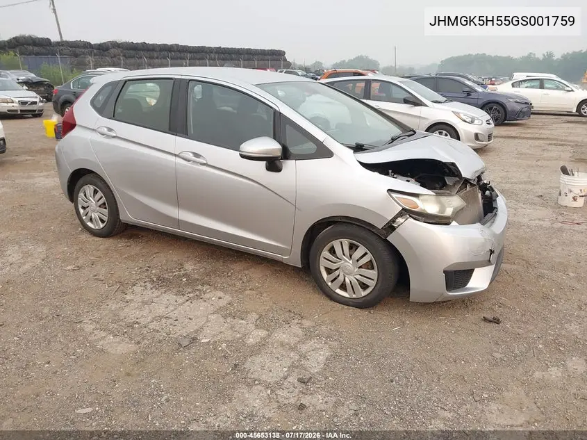 2016 Honda Fit Lx VIN: JHMGK5H55GS001759 Lot: 45653138
