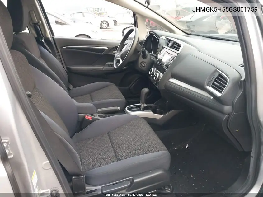 2016 Honda Fit Lx VIN: JHMGK5H55GS001759 Lot: 45653138
