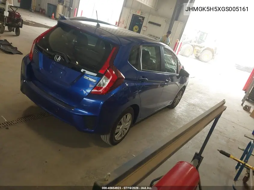2016 Honda Fit Lx VIN: JHMGK5H5XGS005161 Lot: 45654923