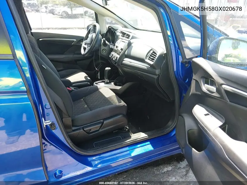 2016 Honda Fit Lx VIN: JHMGK5H58GX020678 Lot: 45668162