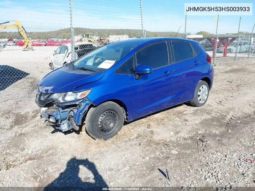 JHMGK5H53HS003933 2017 Honda Fit Lx