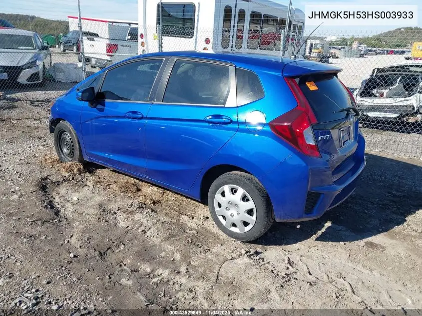 JHMGK5H53HS003933 2017 Honda Fit Lx