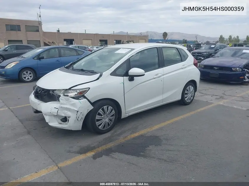 2017 Honda Fit Lx VIN: JHMGK5H54HS000359 Lot: 45597813