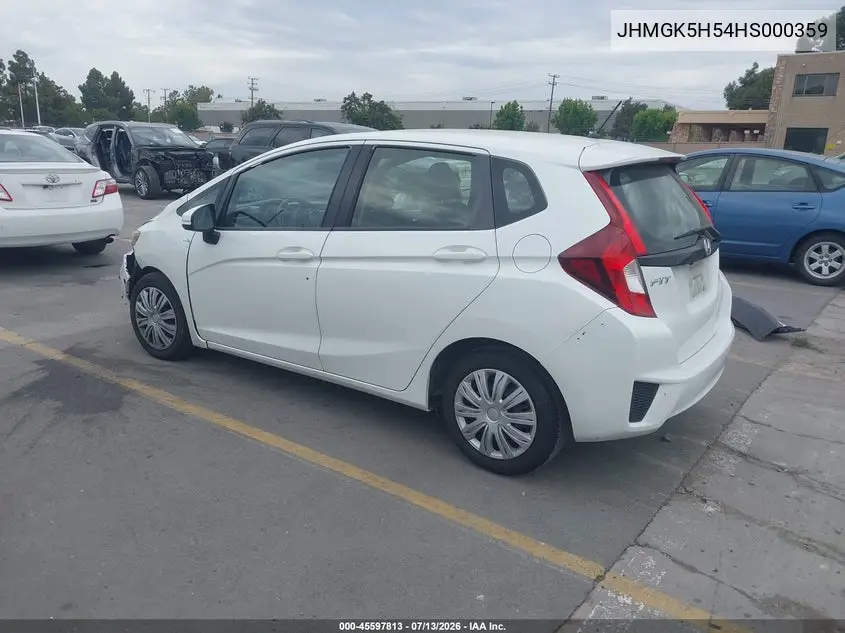 2017 Honda Fit Lx VIN: JHMGK5H54HS000359 Lot: 45597813