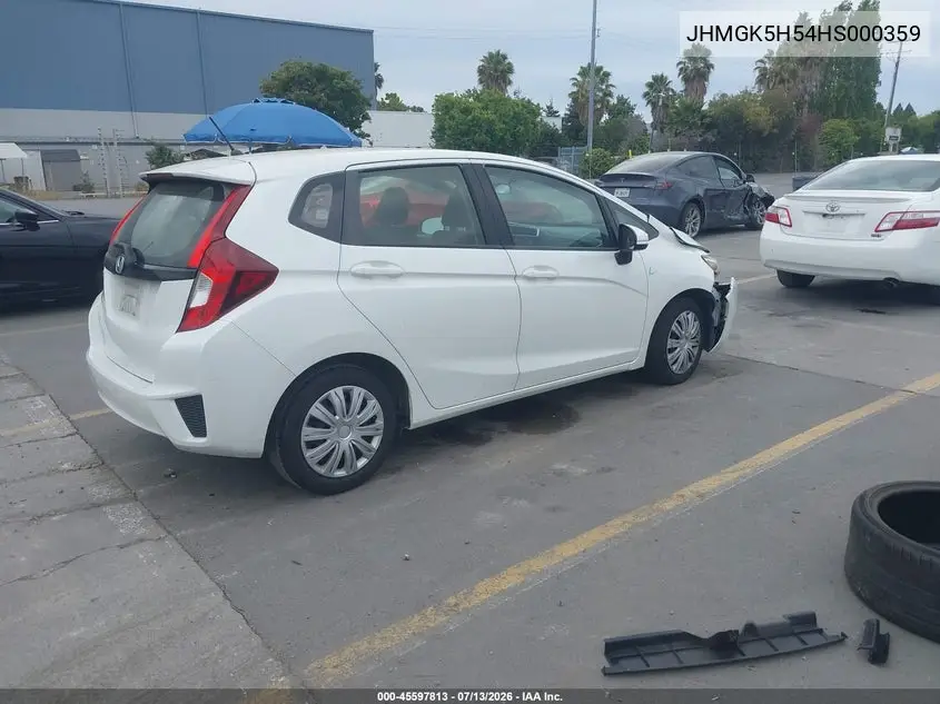 2017 Honda Fit Lx VIN: JHMGK5H54HS000359 Lot: 45597813