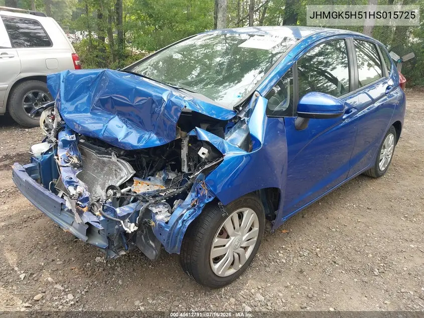 2017 Honda Fit Lx VIN: JHMGK5H51HS015725 Lot: 45612791