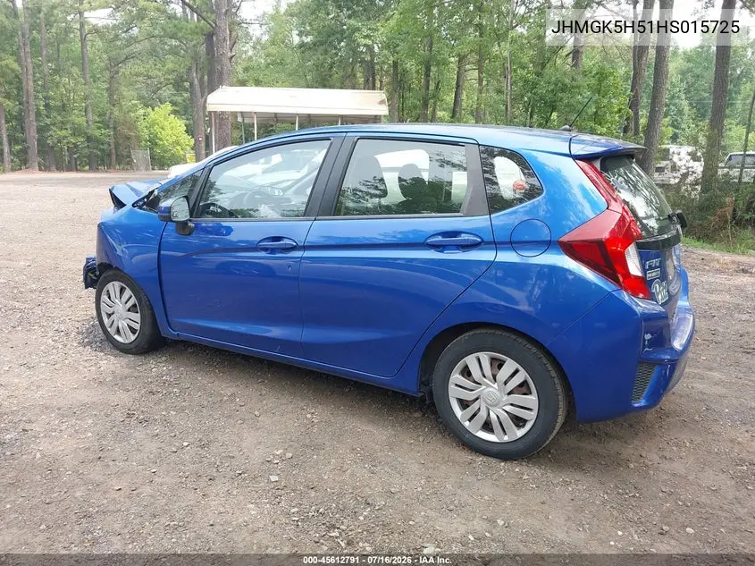 2017 Honda Fit Lx VIN: JHMGK5H51HS015725 Lot: 45612791