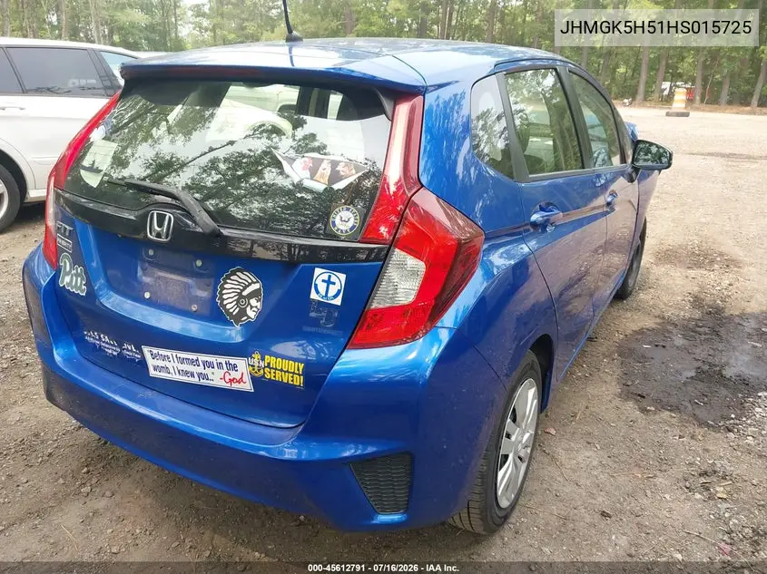 2017 Honda Fit Lx VIN: JHMGK5H51HS015725 Lot: 45612791