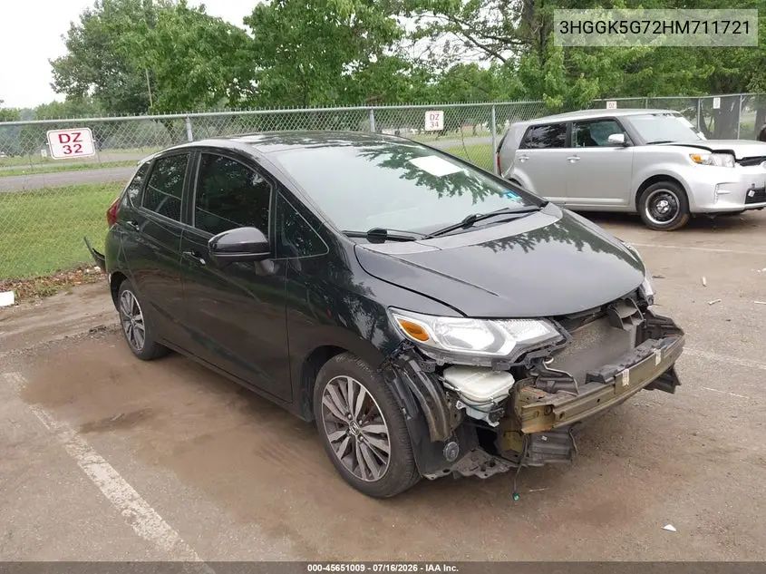 2017 Honda Fit Ex VIN: 3HGGK5G72HM711721 Lot: 45651009