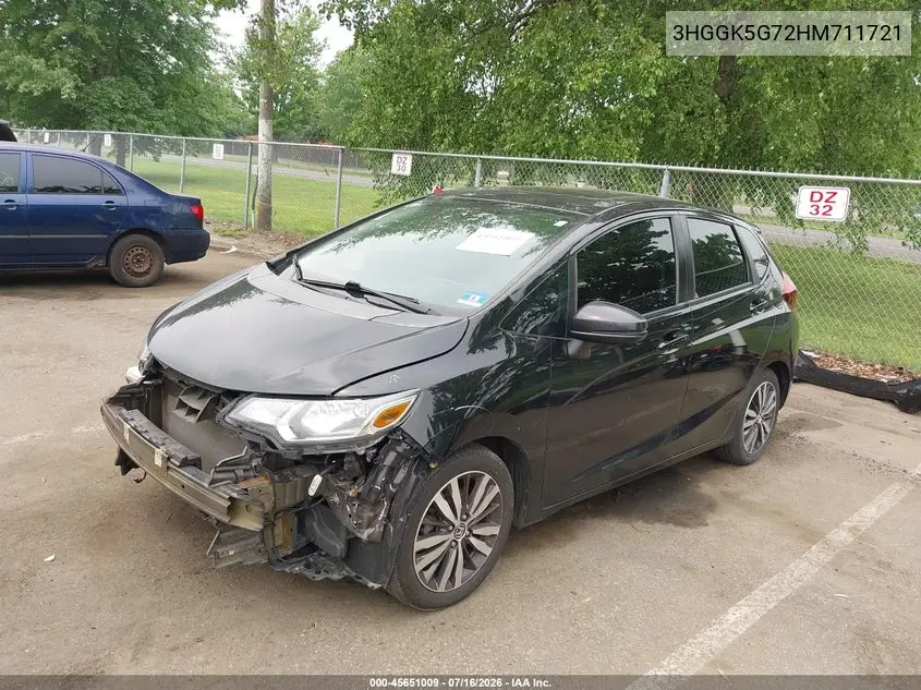 2017 Honda Fit Ex VIN: 3HGGK5G72HM711721 Lot: 45651009
