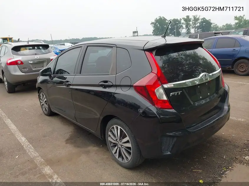 2017 Honda Fit Ex VIN: 3HGGK5G72HM711721 Lot: 45651009