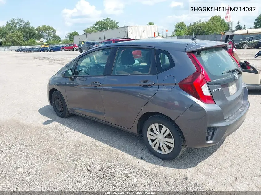 2017 Honda Fit Lx VIN: 3HGGK5H51HM714087 Lot: 45697525