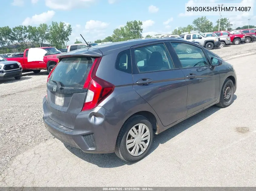 2017 Honda Fit Lx VIN: 3HGGK5H51HM714087 Lot: 45697525