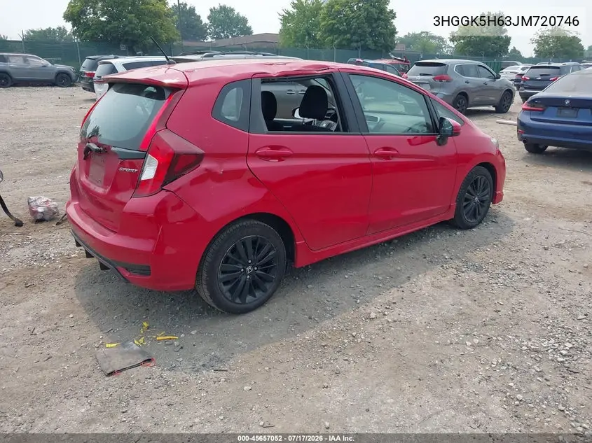 2018 Honda Fit Sport VIN: 3HGGK5H63JM720746 Lot: 45657052
